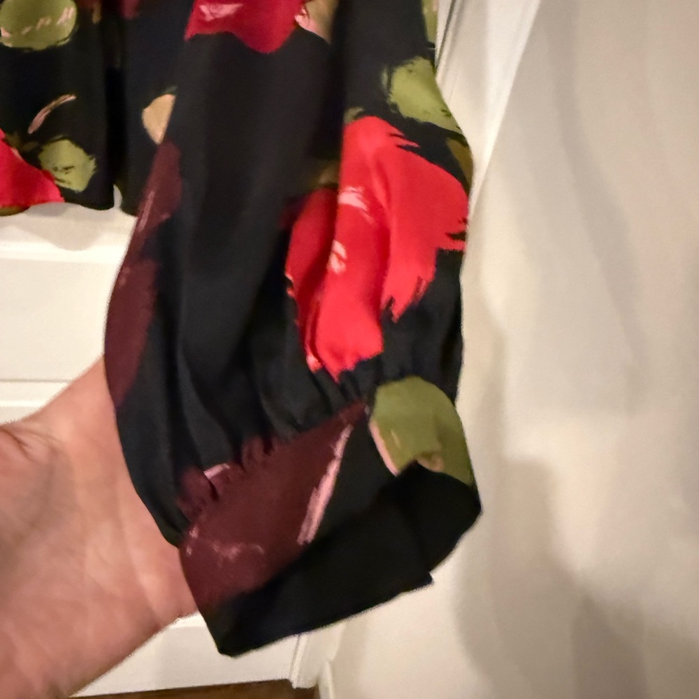 Kate Spade Just Rosy Floral Silk Blend Keyhole Top Size XL - Picture 4 of 6